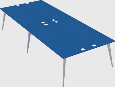 Shared rectangular office desk system