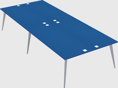 Shared rectangular office desk system