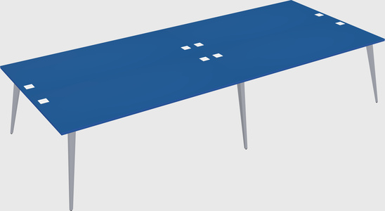 Shared rectangular office desk system