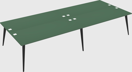 Shared rectangular office desk system