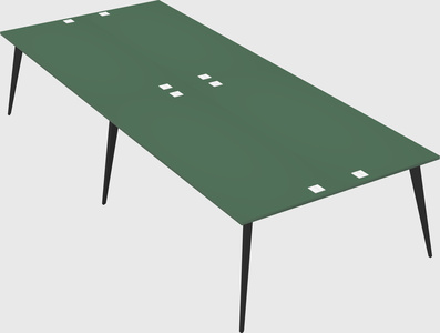 Shared rectangular office desk system