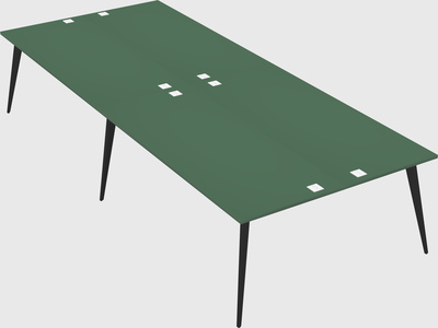 Shared rectangular office desk system