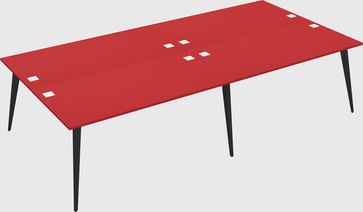 Shared rectangular office desk system
