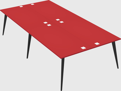 Shared rectangular office desk system