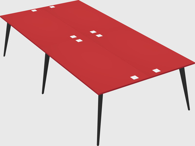 Shared rectangular office desk system