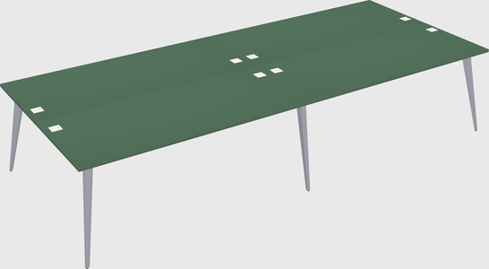 Shared rectangular office desk system