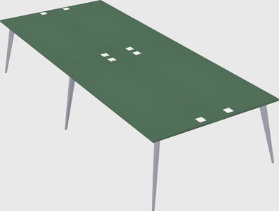 Shared rectangular office desk system