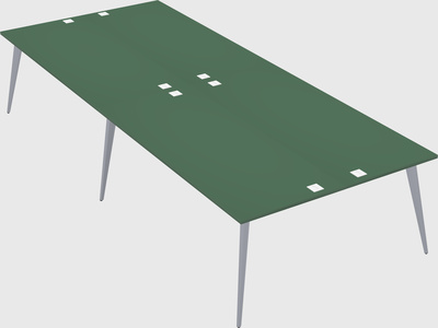 Shared rectangular office desk system