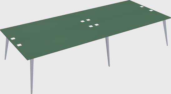 Shared rectangular office desk system