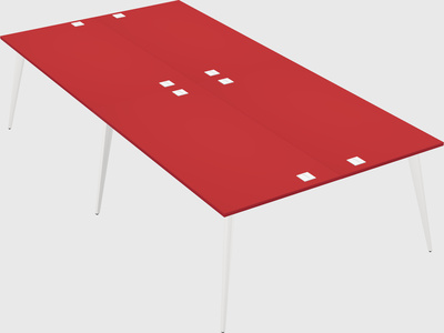 Shared rectangular office desk system
