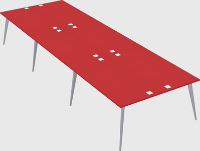 Shared rectangular office desk system
