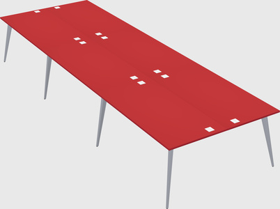 Shared rectangular office desk system