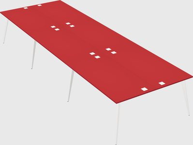 Shared rectangular office desk system