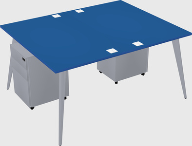 Shared rectangular office desk system