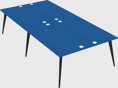 Shared rectangular office desk system