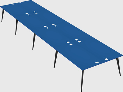 Shared rectangular office desk system
