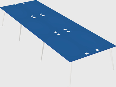 Shared rectangular office desk system