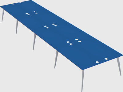 Shared rectangular office desk system