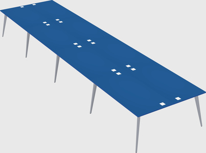Shared rectangular office desk system