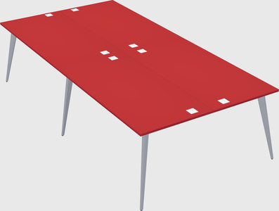 Shared rectangular office desk system