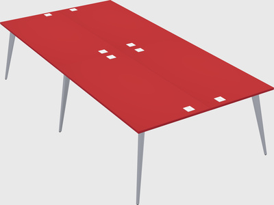 Shared rectangular office desk system
