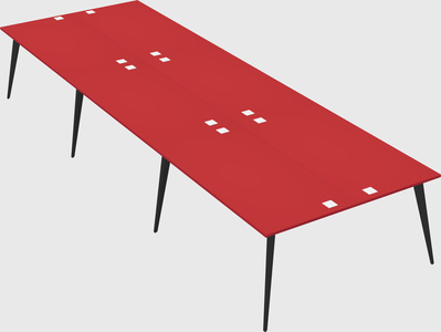 Shared rectangular office desk system