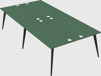 Shared rectangular office desk system