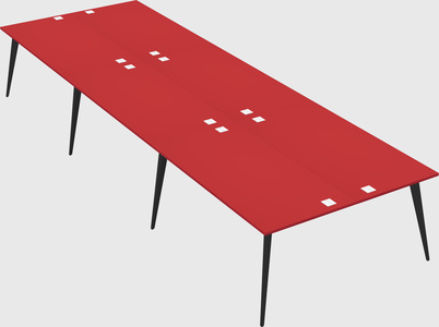 Shared rectangular office desk system