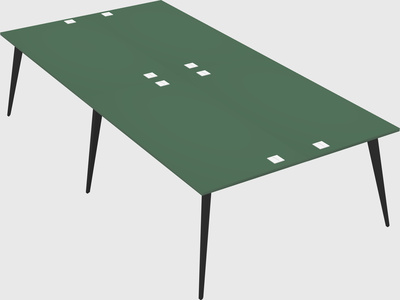 Shared rectangular office desk system
