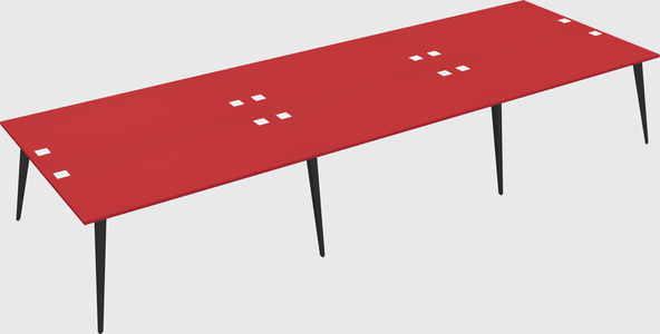 Shared rectangular office desk system