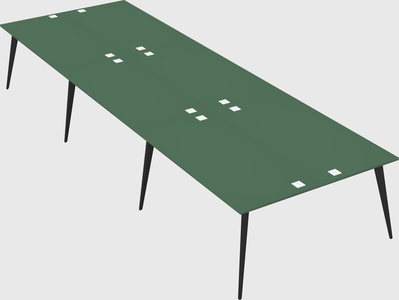 Shared rectangular office desk system