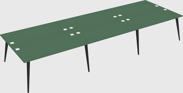 Shared rectangular office desk system