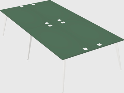 Shared rectangular office desk system