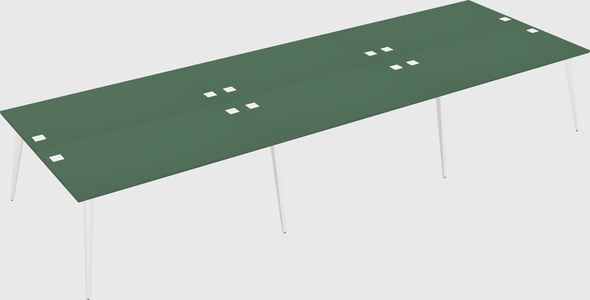 Shared rectangular office desk system