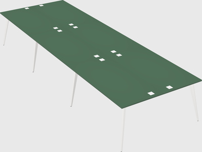Shared rectangular office desk system
