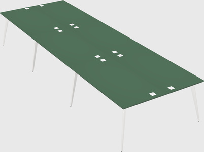 Shared rectangular office desk system