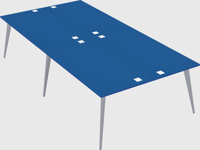 Shared rectangular office desk system
