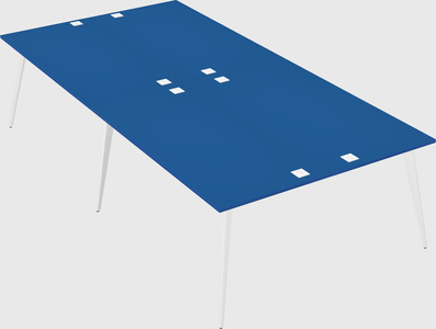 Shared rectangular office desk system