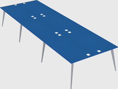 Shared rectangular office desk system