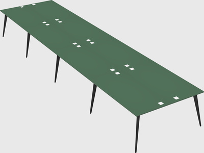 Shared rectangular office desk system