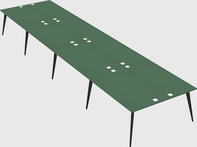 Shared rectangular office desk system