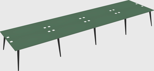 Shared rectangular office desk system