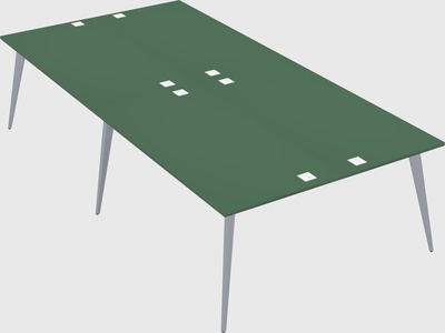 Shared rectangular office desk system