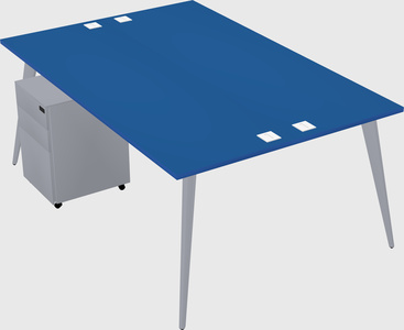 Shared rectangular office desk system