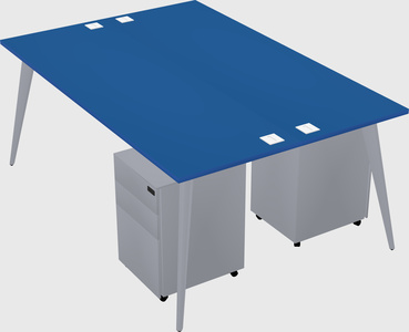 Shared rectangular office desk system