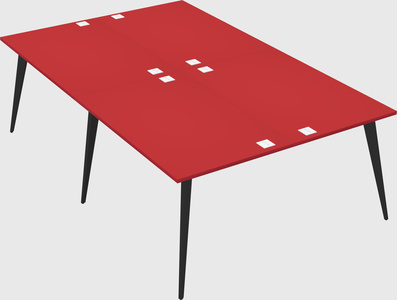 Shared rectangular office desk system