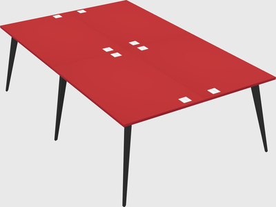 Shared rectangular office desk system