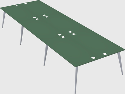Shared rectangular office desk system