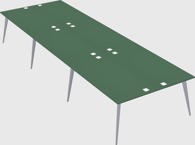 Shared rectangular office desk system