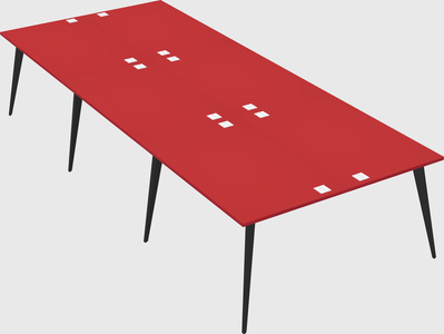 Shared rectangular office desk system